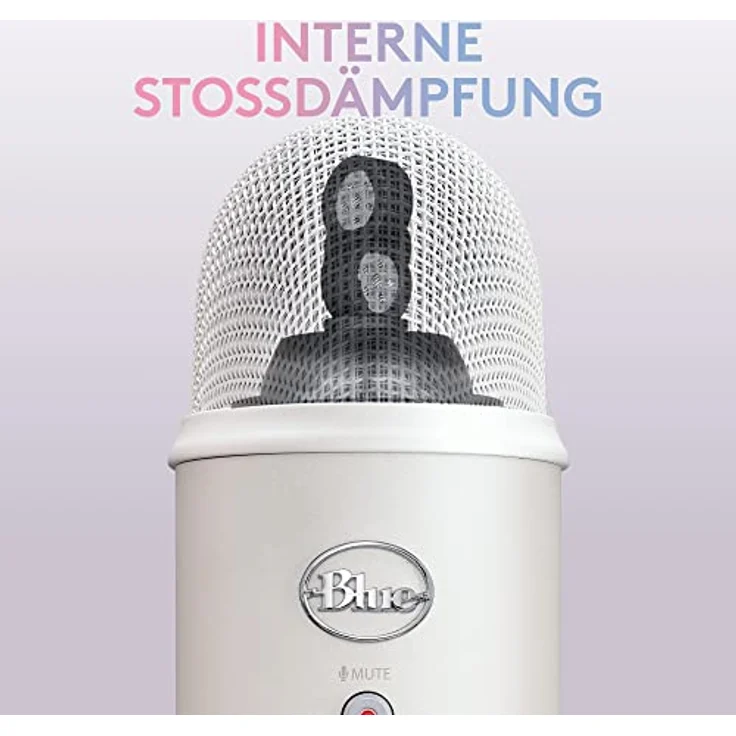 Logitech G Blue Yeti USB-Gaming-Mikrofon in Premiumqualität für Streaming, Blue VO!CE-Software, PC, Podcast, Studio, Computer-Mikrofon, Exklusive Streamlabs-Themes, Sonderedition - Weiß – Bild 5