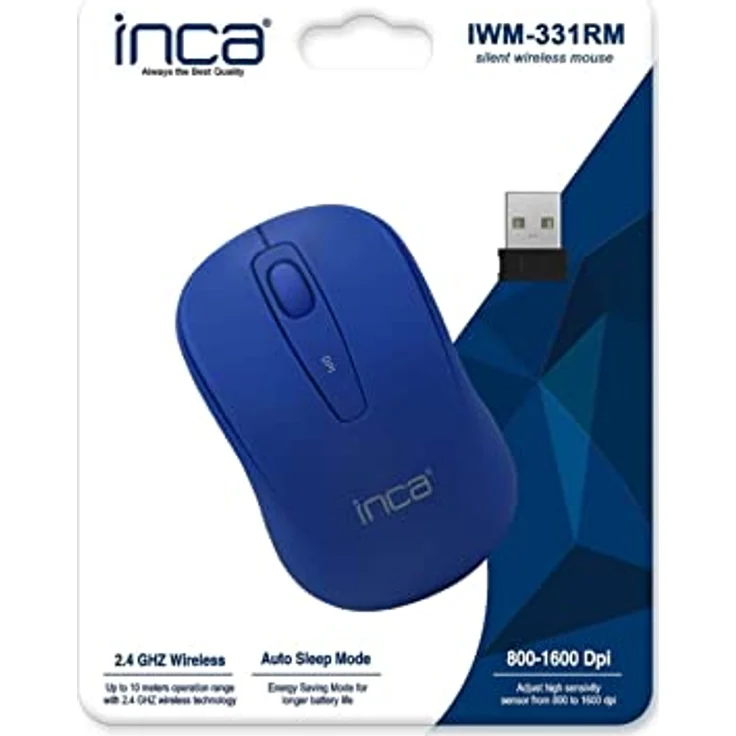 INCA Maus kabellos Bluetooth Optisch 1600 DPI Wireless Funkmaus, ansprechender Farbton – Bild 3
