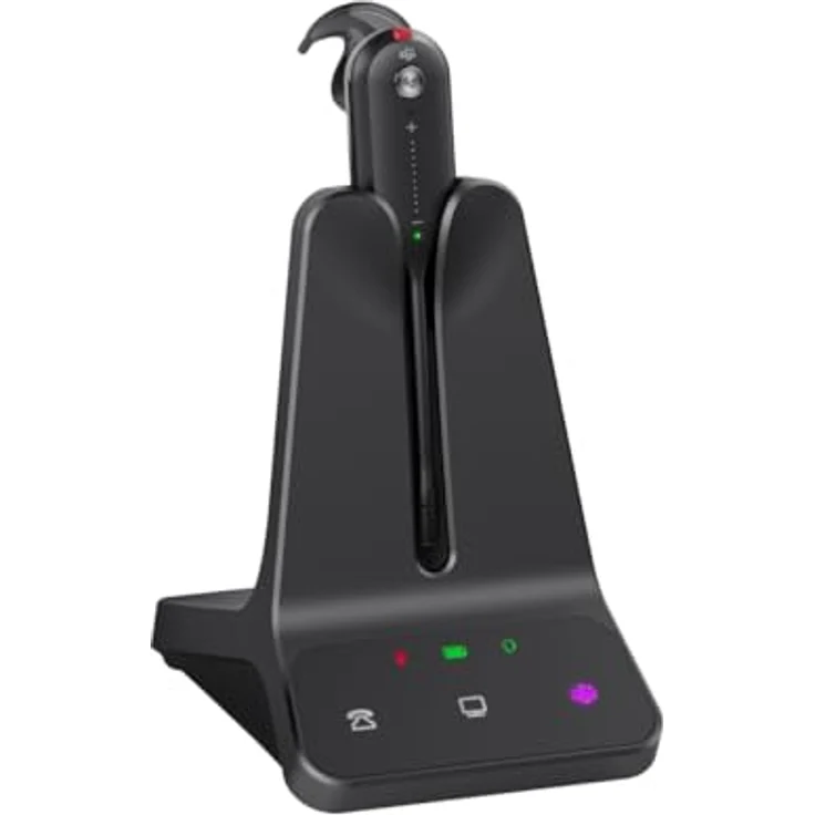 Yealink WH63 E2, konvertierbares schnurloses Mono DECT-Headset, zertifiziert für Microsoft Teams, mit Basisstation, ausgezeichnete Audioqualität, Komfortable Trageoptionen – Bild 1