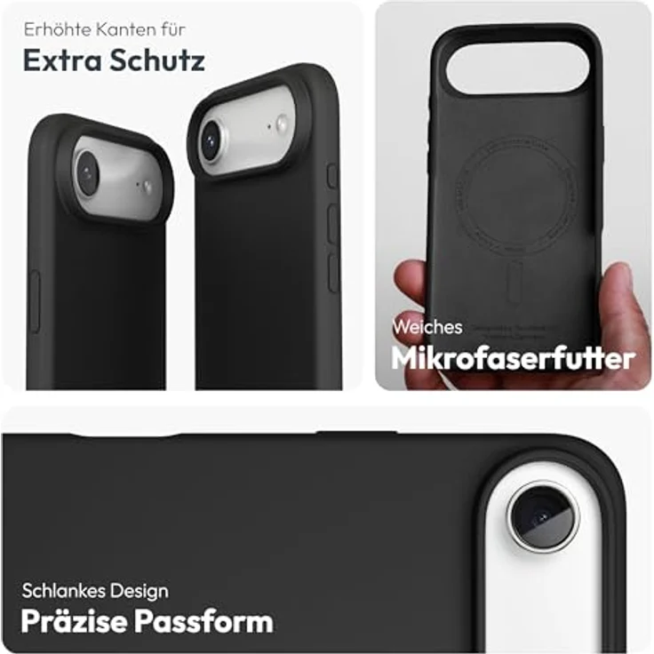 VONMÄHLEN Soft Silicone Case für iPhone, recycelte Silikonhülle mit Mikrofaserfutter und Kamera-Displayschutz, kompatibel mit MagSafe – Bild 3