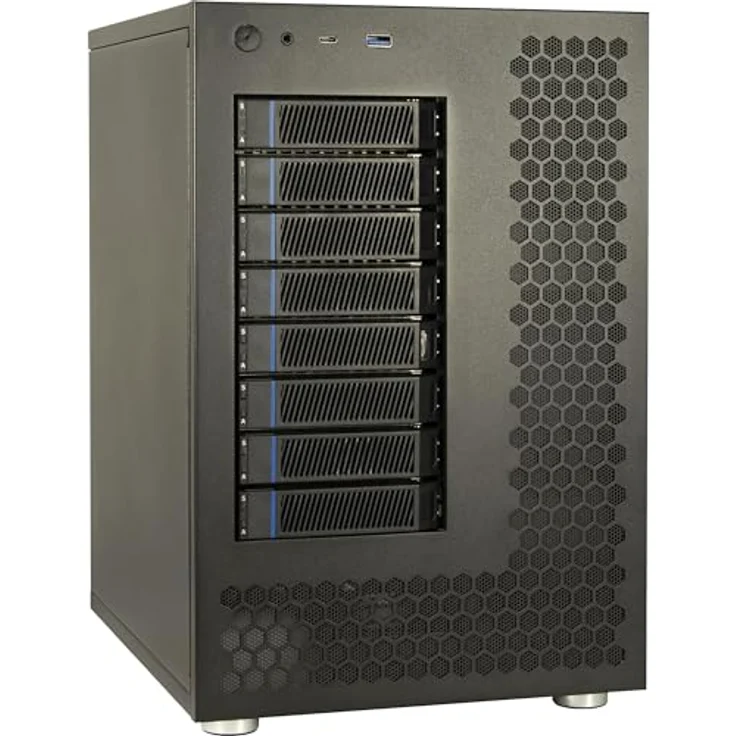 Inter-Tech NAS-8 PC Gehäuse für bis zu 8 Laufwerke (12Gb/s), mit 2x 12G Backplane, blau – Bild 1