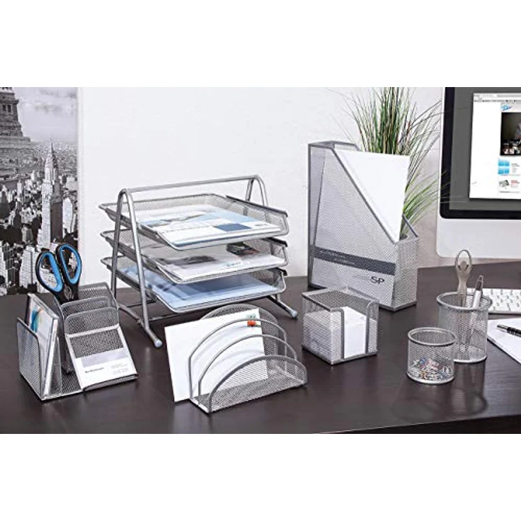 WEDO Zettelbox OFFICE, silber, aus pulverbeschichtetem Drahtmetall, Maße 10x10x10 cm, inkl. Papier (95x95 mm) – Bild 7