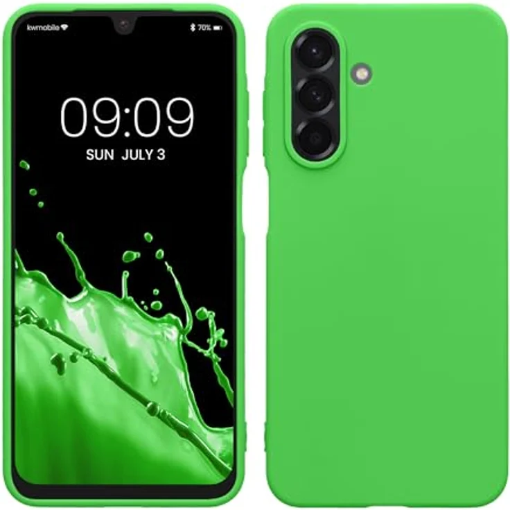 kwmobile Hülle kompatibel mit Samsung Galaxy A26 5G - weiches TPU Silikon Case, kabelloses Laden geeignet, Limettengrün – Bild 1