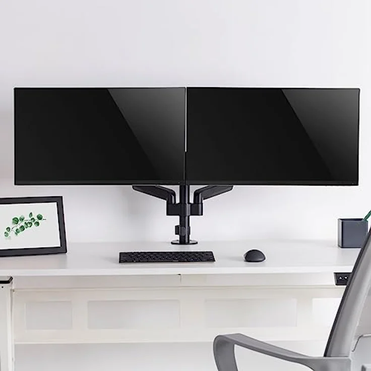 CAVO Motion Monitorhalterung für 2 Monitore 17-32 Zoll bis je 9 kg schwenkbar, neigbar, matt schwarz – Bild 3