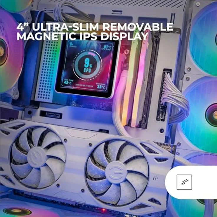 Mars Gaming ML-VISIONPRO360, AIO-Flüssigkeitskühlung mit 600W TDP, 3x ARGB 120mm FDB-Lüfter, 4” magnetisches IPS-LCD-Display, Opti-Chamber 3. Generation, Weiß – Bild 3