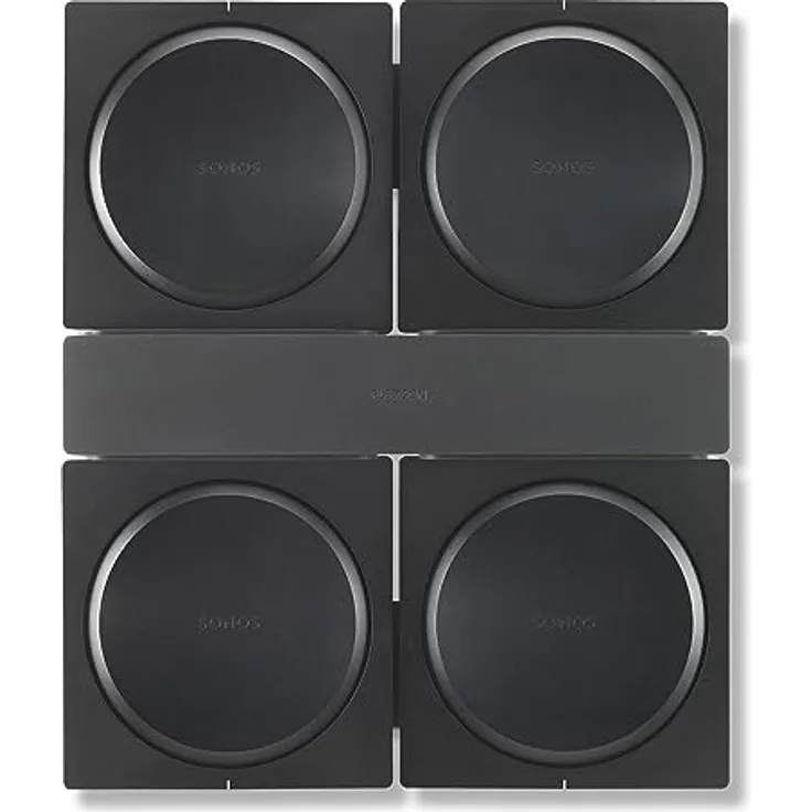 Flexson Wandhalterung für 4 Sonos Amp Nrera, Metall, schwarz, max. Höhe 47,4 cm, Breite 437 mm, Tiefe 101 mm