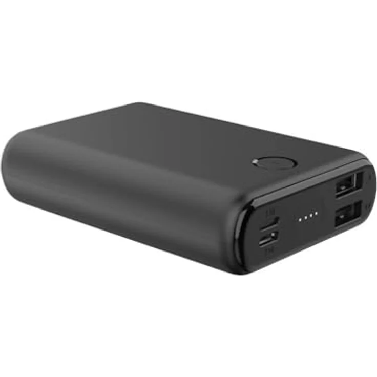 Origin Outdoors Powerbank-180883, kompakte Powerbank mit hochwertigem Lithium-Polymer-Akku, schwarz, 9 x 6.4 x 2.3 cm, mit Statusanzeige und geeignet für Heizkissen – Bild 1