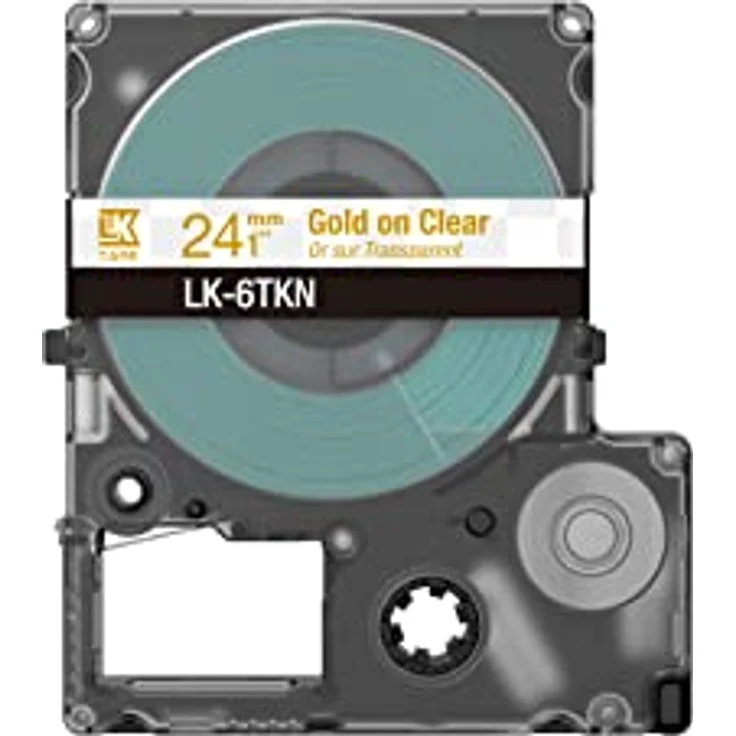 Epson Etikettenkassette, Metallicband LK-6TKN gold auf transparent, langlebiges Beschriftungsband für Epson LabelWorks Etikettendrucker, wasser- & verschleißfest, 9 m x 24 mm – Bild 2