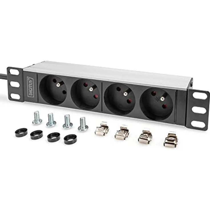 DIGITUS 1U-Aluminium-PDU, 254 mm (10") Rack-Montage, 4X CEE 7/5 Steckdose, 16A, 4000W, 250VAC 50/60Hz – Bild 5