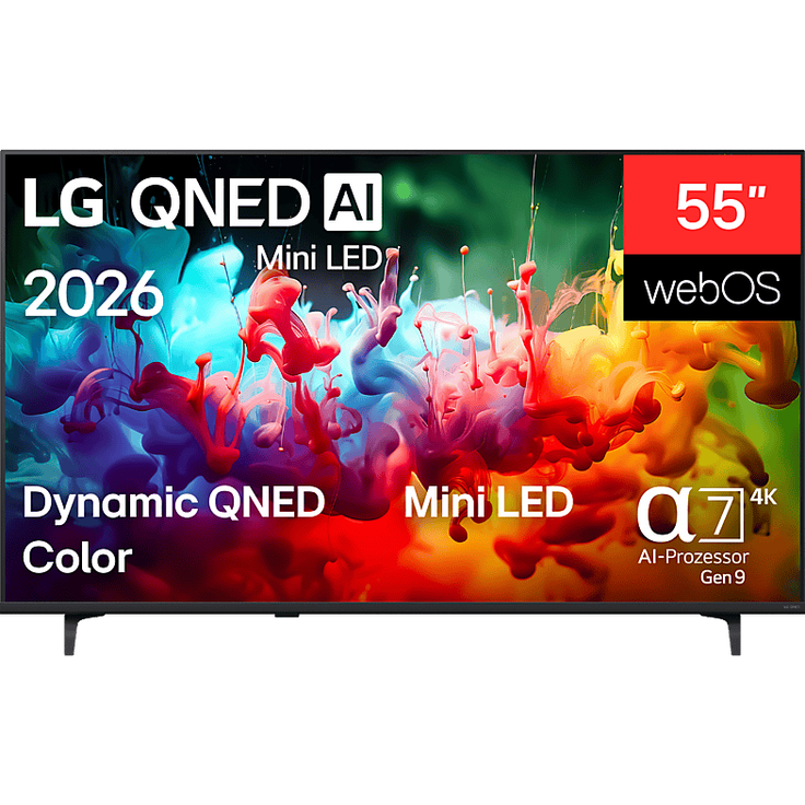 LG 55QNED72B6B, 55 Zoll UHD 4K SMART TV mit Dynamic QNED Color und AI Upscaling