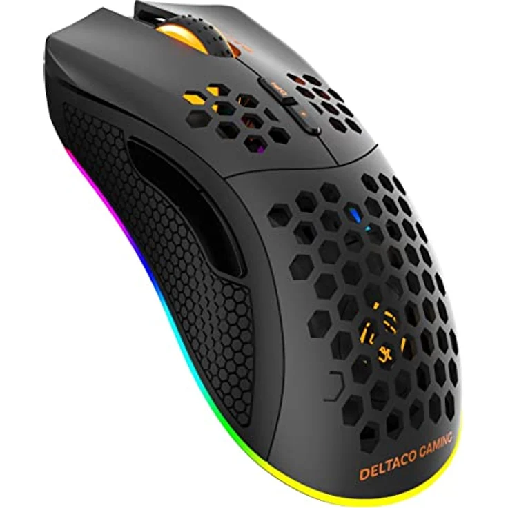 Deltaco Gaming DM220 (Kabellos, Kabelgebunden), Maus, Schwarz - Leicht & Kabellos, RGB-Beleuchtung, bis zu 60 Stunden Spielzeit – Bild 5