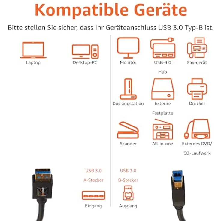 AmazonBasics USB-3.0-Kabel, USB-A-auf-USB-B, 1,8 m - Preisvergleich – Bild 4