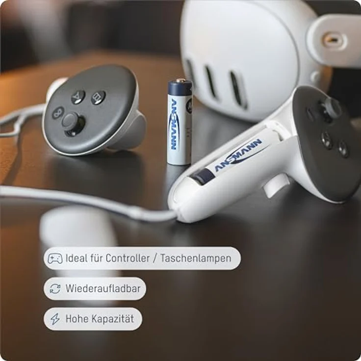 ANSMANN Akku AA Mignon 2500mAh 1,2V NiMH - wiederaufladbare Batterien AA Akkus maxE (geringe Selbstentladung & vorgeladen) ideal für Spielzeug, Funk-Tastatur-Maus, Wii & Xbox Controller (8 Stück) – Bild 2