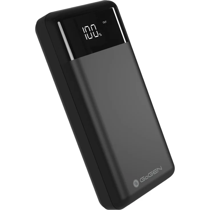 GoGen Powerbank PB300001B, 30000 mAh, Schwarz, hohe Kapazität und kompaktes Design