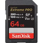 SanDisk Extreme PRO SDXC UHS-II Speicherkarte V60 64 GB (280 MB/s, 6K, 4K UHD, U3, C10, Rescue PRO Deluxe)