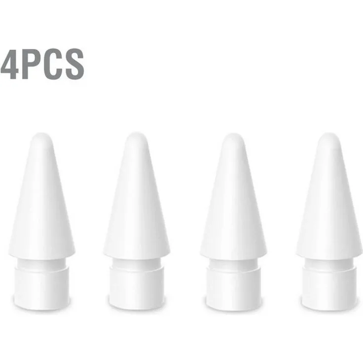 4smarts Eingabestift-Adapter Ersatzspitzen für Apple Pencil (1. Gen. / 2. Gen) 4 Stk., Neigungsempfindliche Präzision, werkzeugfreier Spitzenaustausch