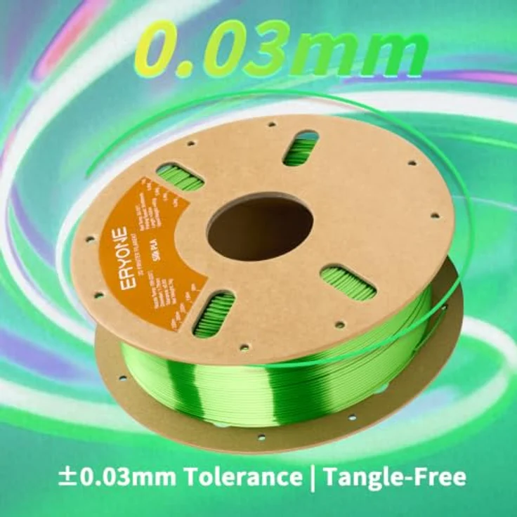 ERYONE Silk PLA Filament 1.75 mm, Grüner Apfel, 1 kg Spule, glänzende Oberflächenqualität – Bild 4