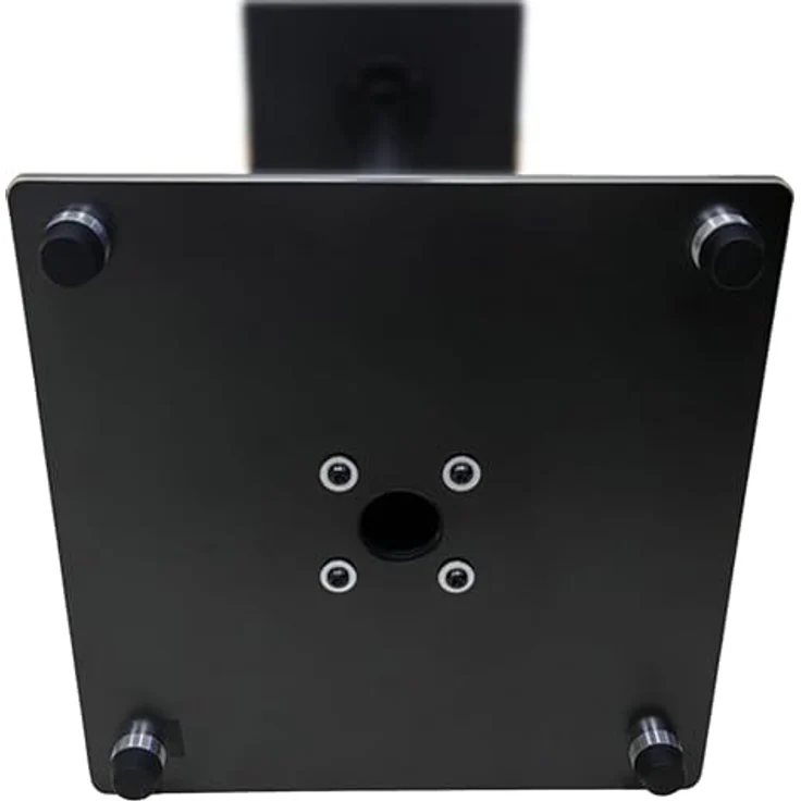 Relaxdays Lautsprecherständer 2er Set, bis 10 kg Traglast, HBT: 78,5x30x30 cm, rutschfest, Metall & Glas, schwarz – Bild 5