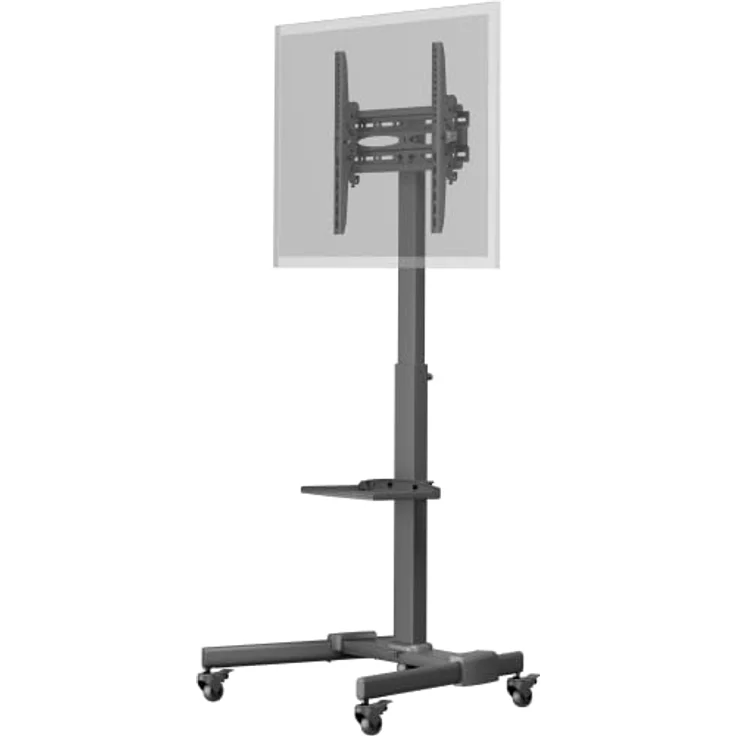 Goobay 59507 Mobiler TV Ständer rollbar / 37“ - 70“ (94-178 cm) Monitor & Fernseher Standfuss/Fernsehständer mit Rollen/TV Bodenständer höhenverstellbar/bis 35 kg/Schwarz – Bild 2