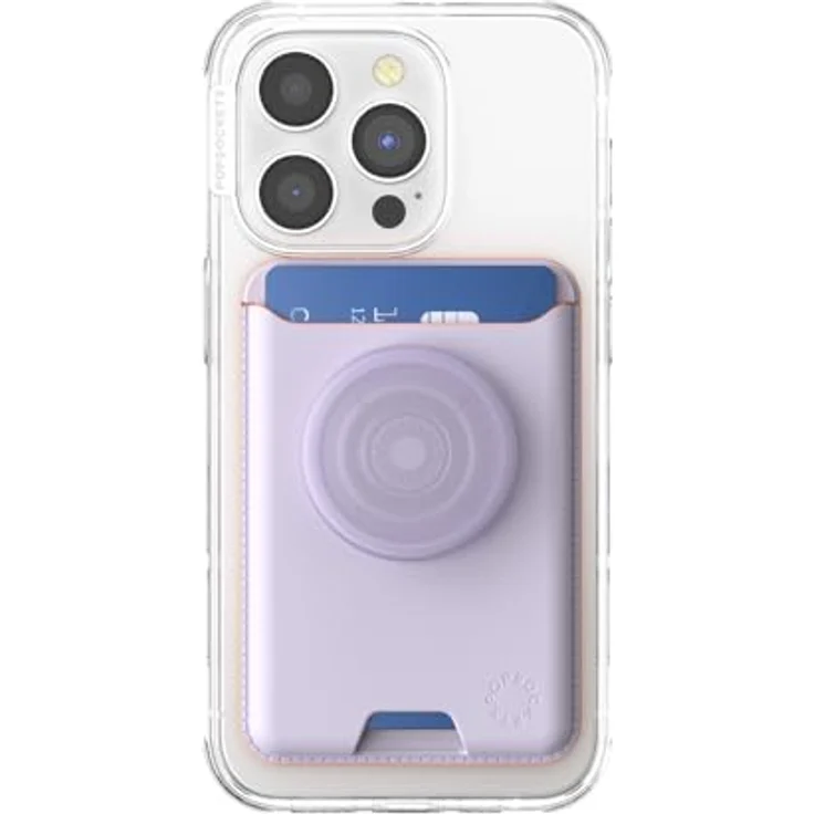 PopSockets PopWallet für MagSafe, schlanker Kartenhalter mit Griff und Adapterring, Lavender – Bild 2