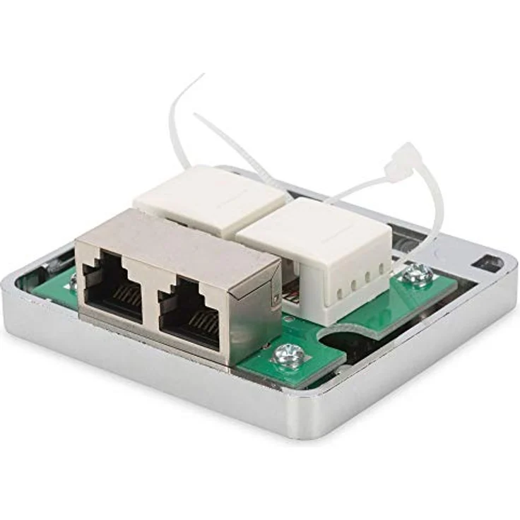 Digitus Netzwerkdose Aufputz CAT 6a 2 Port, Anschlussdose mit LSA-Schneidklemme und RJ45-Buchse – Bild 2
