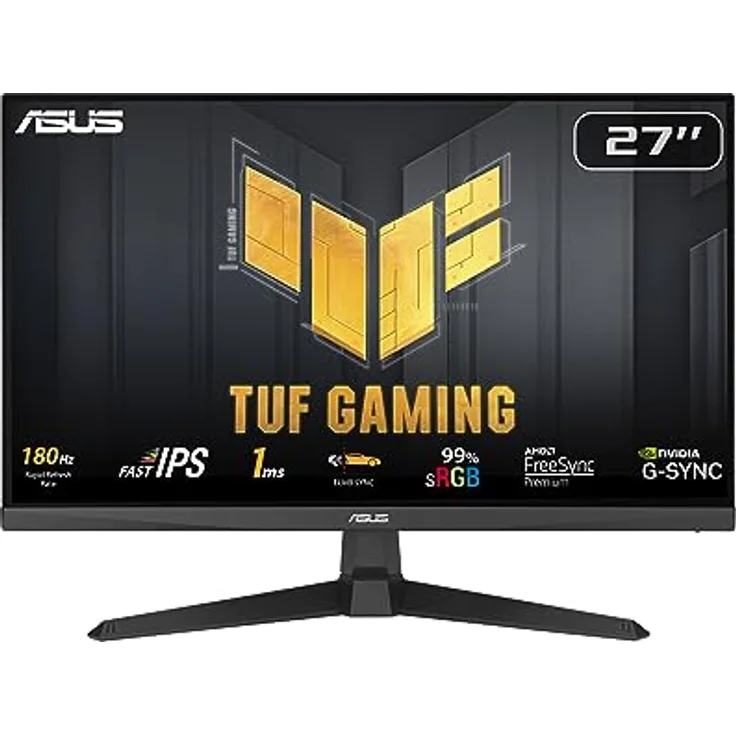 ASUS TUF Gaming VG279Q3A - 27 Zoll Full HD Monitor - Schwarz, 180 Hz, 1ms GtG, G-Sync, FreeSync Premium, ELMB, GameFast Input, Fast-IPS Panel