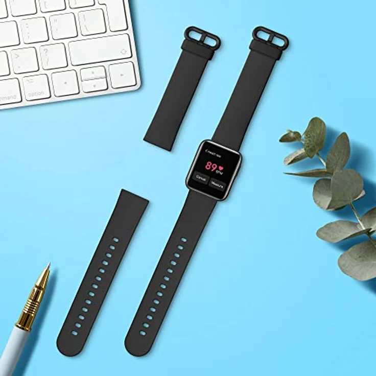 kwmobile 2X Sportarmband Set für Xiaomi Mi Watch Lite/Redmi Watch, TPU Silikon, verstellbar 14-22 cm, vielseitige Farboptionen – Bild 2