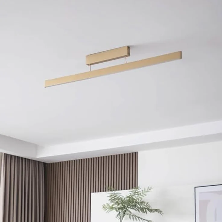 Lucande LED Smart Home Deckenlampe 'Mylosh' dimmbar mit Fernbedienung (Modern) in Gold/Messing aus Aluminium für Wohnzimmer & Esszimmer (1 flammig) – Bild 3