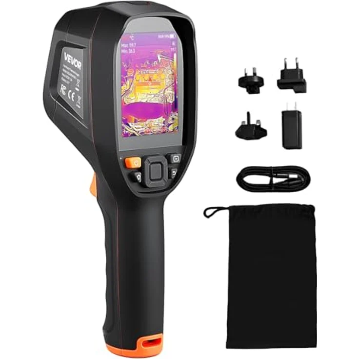 VEVOR Wärmebildkamera TISR, Superauflösung 512 x 384, 2MP visuelle Kamera, -20 °C bis 550 °C, 4 Bildmodi, 7 Farbpaletten, 5000-mAh-Akku, 32 GB Speicher – Bild 1