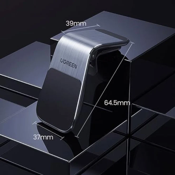 UGREEN Waterfall magnetische Smartphone Halterung, Lüftungsgitter, kompakt, mit 5 starken Magneten, grau – Bild 6