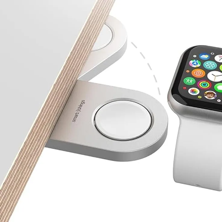 smart things WatchBase Charger Halterung für Apple Watch, schwenkbar, Silber