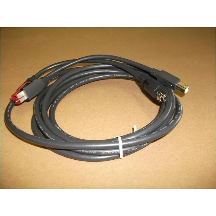 Epson 2218424, 3 m PoweredUSB, Schwarz, Datenübertragungs-/Stromkabel mit USB Typ B Stecker