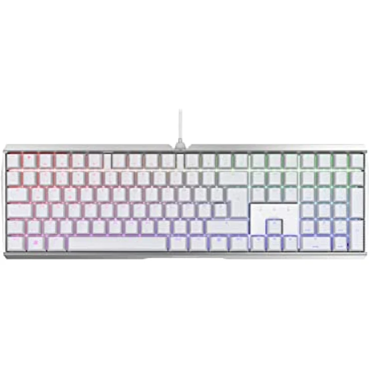 CHERRY MX Board 3.0 S, kabelgebundene Gaming-Tastatur mit RGB-Beleuchtung, Deutsches Layout (QWERTZ), MX Silent RED Switches, weiß – Bild 1