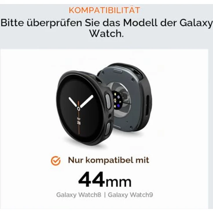 Spigen Bezel Tune Pro (Diver) - schwarzer Edelstahl-Lünette, Schutzgehäuse für Samsung Galaxy Watch 9/8 44mm – Bild 2