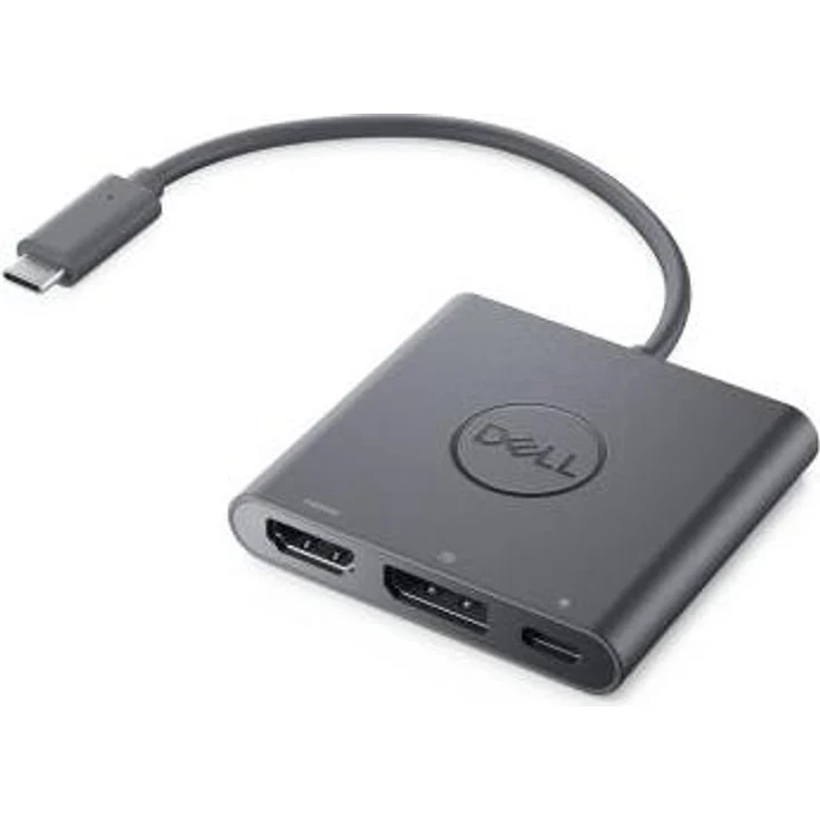 Dell Adapter USB-C to HDMI/DP mit Power Pass-Through, schwarz, 4K Auflösung bis 3840 x 2160 Pixel