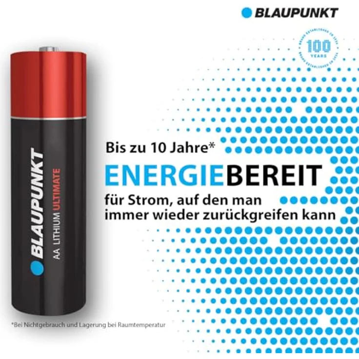BLAUPUNKT AA Lithiumbatterien Packung mit 4, hält 3x länger als Alkalibatterien, FR6BUL/4CP – Bild 3