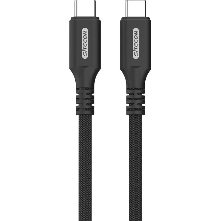 Sitecom CA-1004 USB-C zu USB-C PD Kabel, 2 m, 4K/60Hz, 40Gbps, schwarz