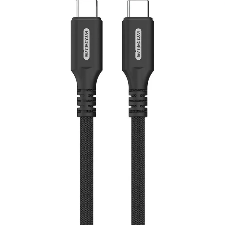 Sitecom CA-1004 USB-C zu USB-C PD Kabel, 2 m, 4K/60Hz, 40Gbps, schwarz