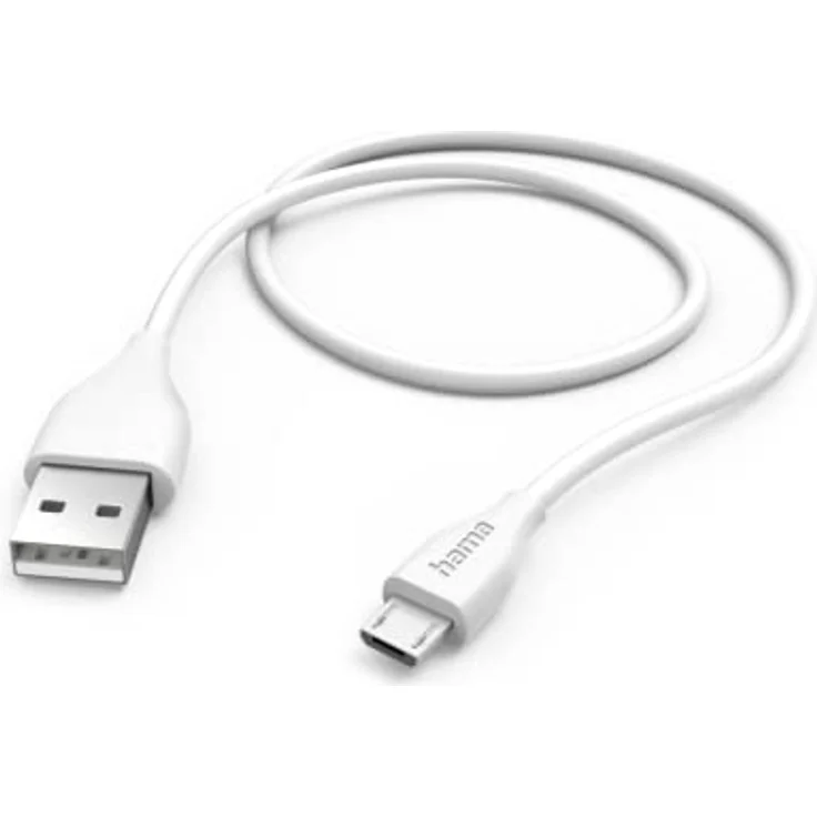 Hama Ladekabel USB A auf Micro USB, 1,5m (Schnellladung, Handy Ladekabel, Datenkabel, USB Kabel, Handykabel, Ladekabel USB Typ A, Micro-USB, maximal kompatibel) weiß – Bild 1