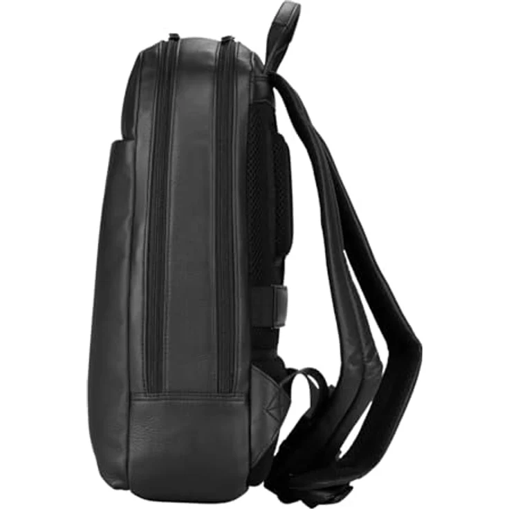 Jost Tromsoe Backpack Black, Leder Laptoprucksack mit gepolstertem Laptopfach und Trolleyhalterung – Bild 4
