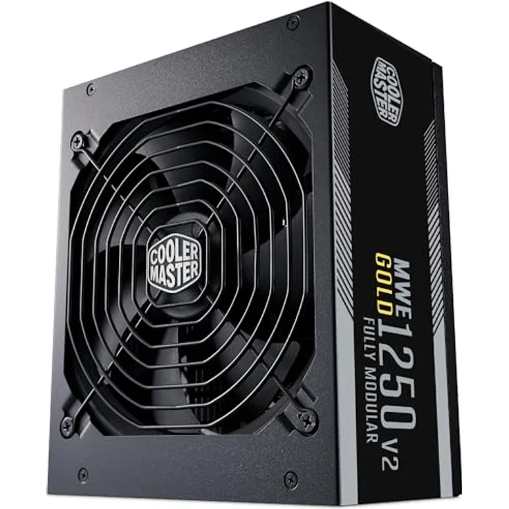 Cooler Master MWE Gold 1250 V2, Vollmodulares ATX 3.1 Netzteil, 80 Plus Gold, 1250 Watt, PCIe 5.1, 140 mm FDB-Lüfter, hohe Temperaturbeständigkeit bis 50 °C – Bild 1