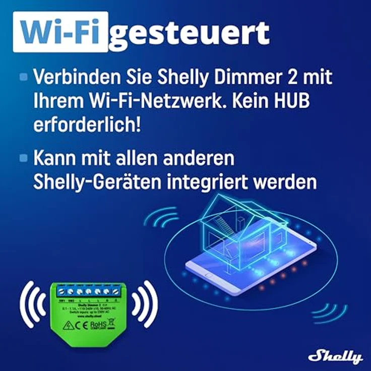 Allterco Robotics Shelly Dimmer 2, WLAN Dimmer mit Messfunktion, 2er Set – Bild 4