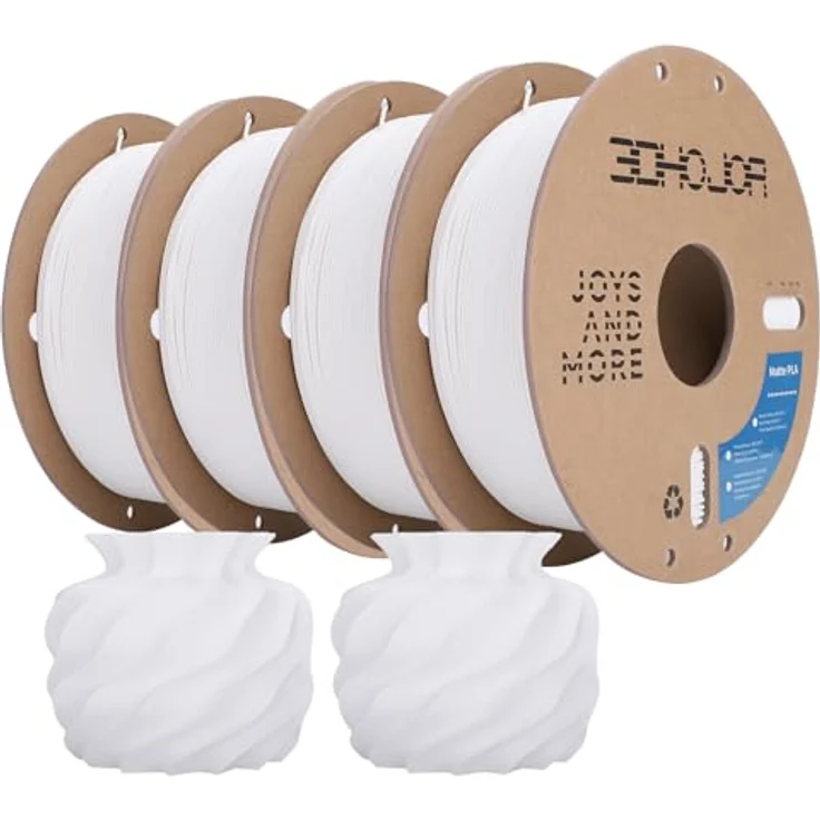 3DHoJor Matte PLA Filament Milchweiß, 4KG, 1.75mm, hohe Zähigkeit und verbesserte Haftung – Bild 1