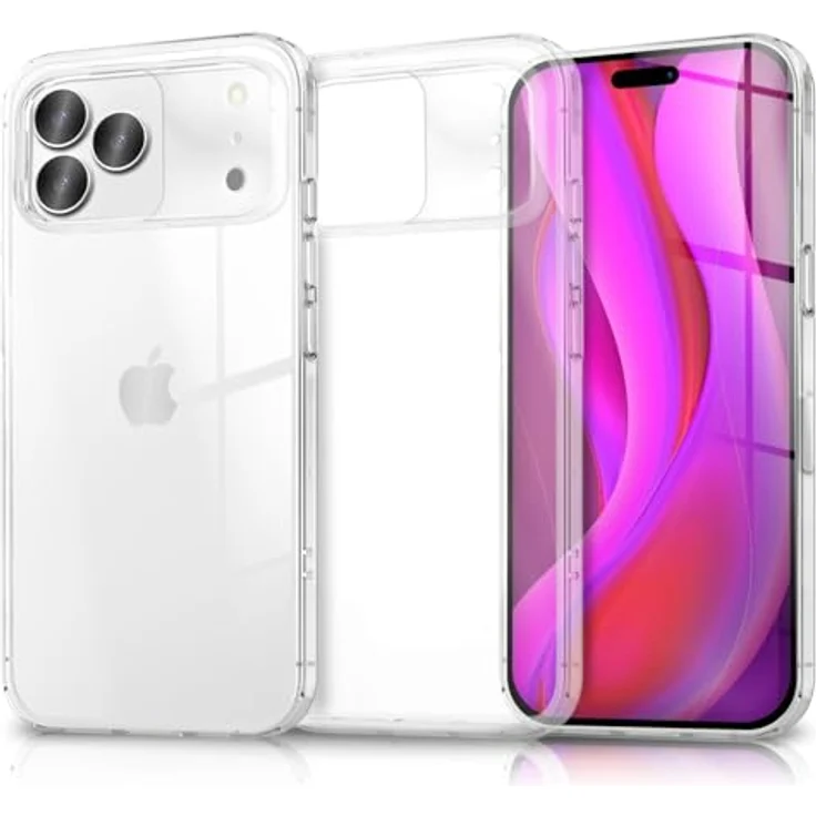NALIA Airflex iPhone 17 Pro Max Hülle, Kristallklarer Silikon TPU Case, Anti-Gelb Effekt, Robust & Kratzresistent, Durchsichtige Handyhülle – Bild 1