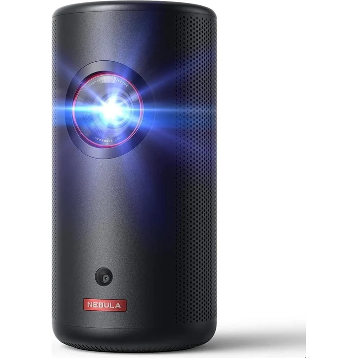 soundcore Capsule 3, tragbarer Full HD Beamer mit 300 lm, Android TV 11.0, Schwarz