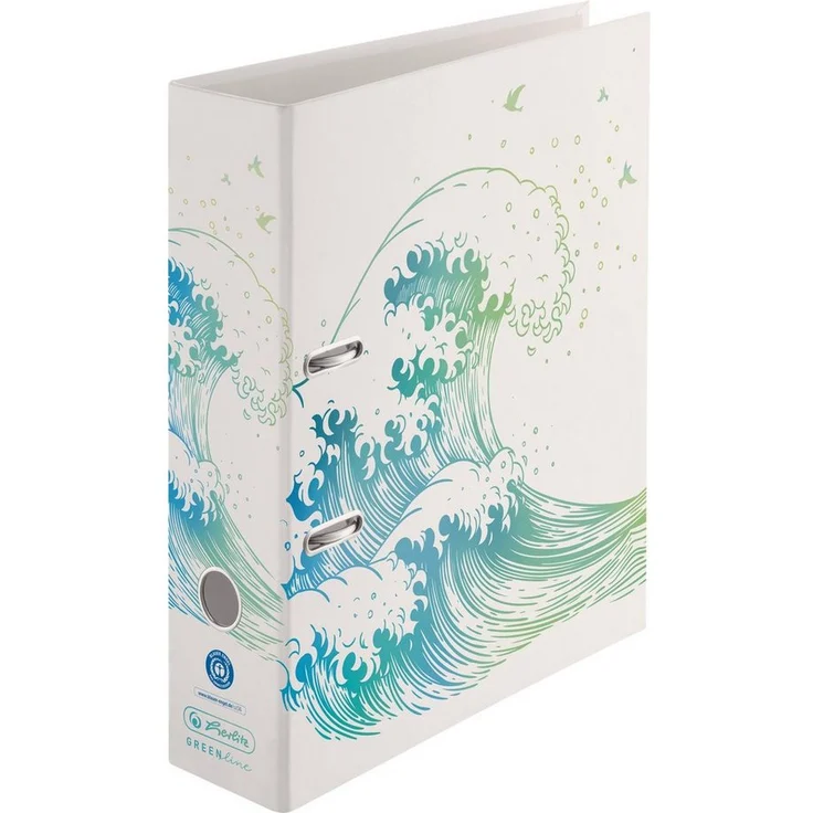 Herlitz Aktenordner Herlitz Motivordner DIN A4 80mm "GREENline Welle" cremefarben - Preisvergleich – Bild 1