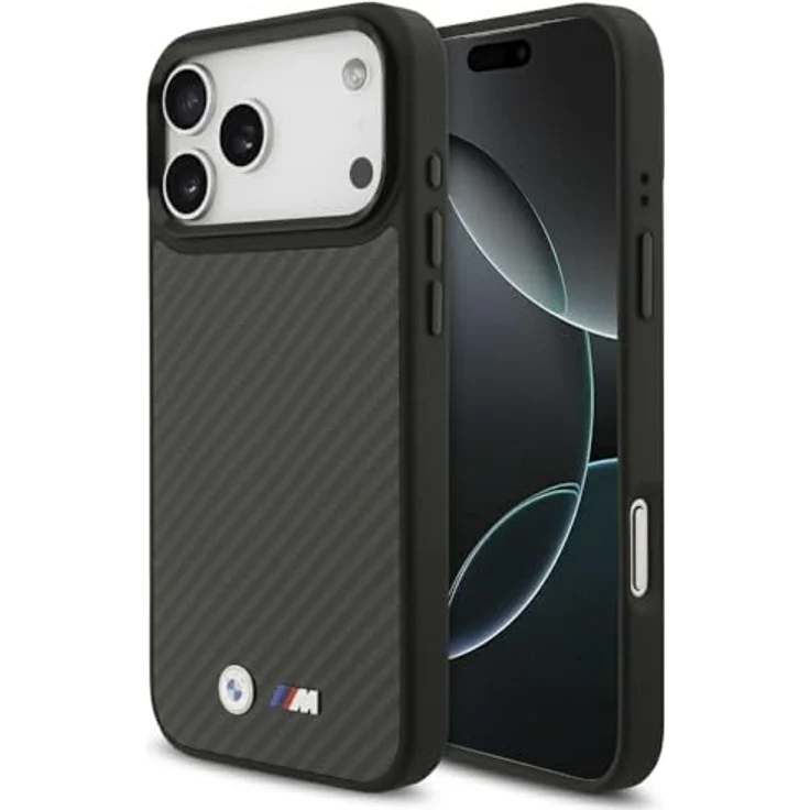 CG MOBILE BMW M Kevlar Matt Schutzhülle kompatibel mit MagSafe für iPhone 17 Pro Max, Schwarz – Bild 1