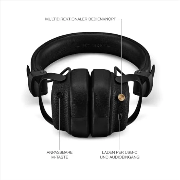 MARSHALL Milton A.N.C., On-ear Kopfhörer mit adaptiver Geräuschunterdrückung, Bluetooth, 50+ Stunden Akkulaufzeit, Schwarz – Bild 7