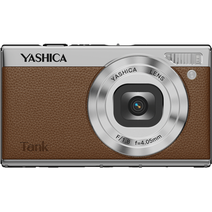 Yashica Tank, Digitalkamera mit 12MP CMOS Sensor, 4K Video und 3.0” Flip Screen, braun