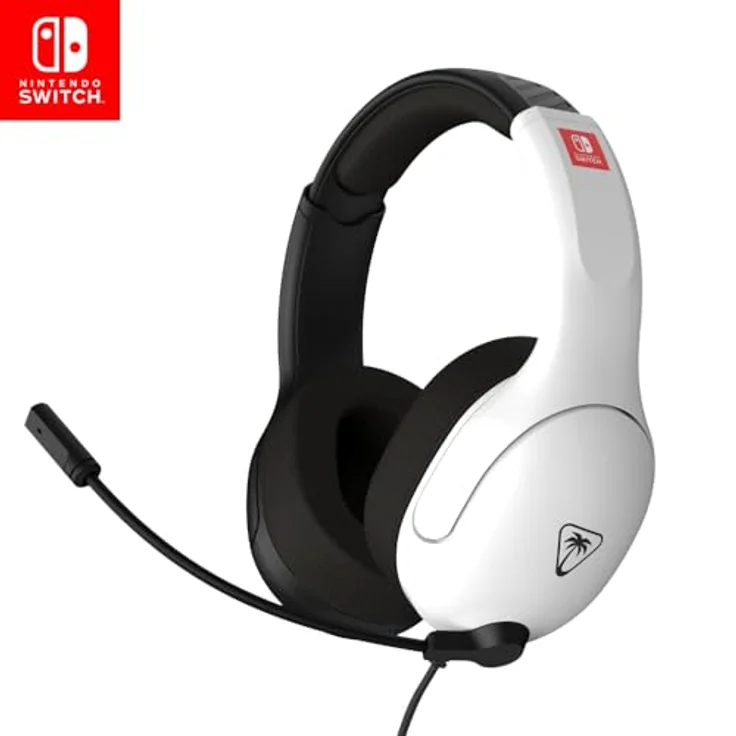 Turtle Beach Airlite Fit Wired Gaming Headset, Schwarz und Weiß, für Nintendo Switch, 40-mm-Lautsprecher, Flip-to-Mute Mic, Over-Ear Komfort – Bild 1